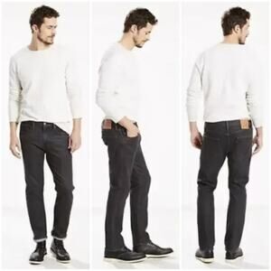 Levi's Men's 502 Taper Fit Jeans Black Wash Size 34x32